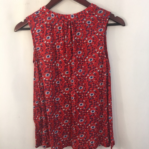 Modcloth Tank Top Size XS Floral Red Boho Tassles - Picture 6 of 6